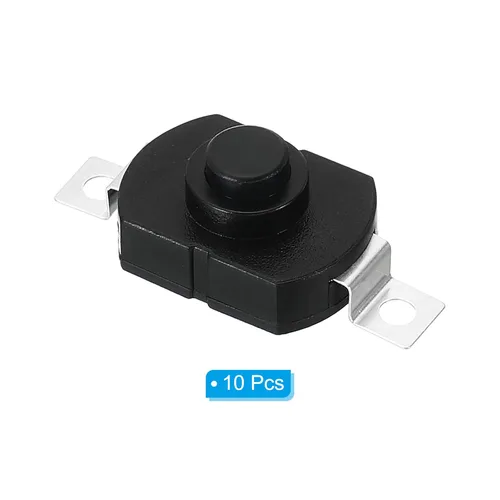 Vista 3 de PATIKIL Interruptor de botón de cierre, 10 piezas KAN-23 pin plano de encendido/apagado autobloqueo DC 30V 1A Micro interruptor para salida de pared