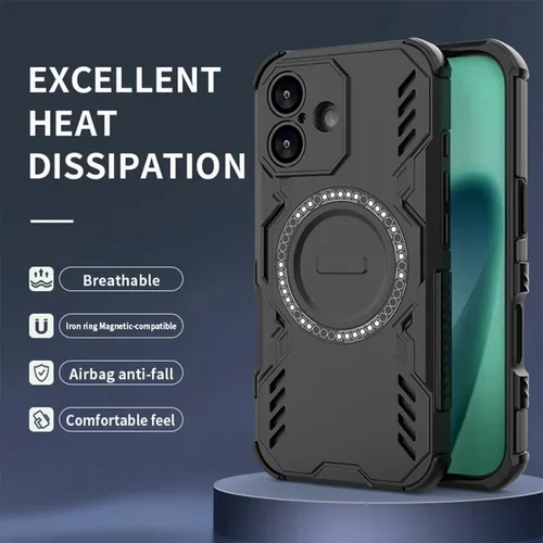 Vista 3 de Diseño de funda de teléfono para Redmi Note 12 Pro 5G (6.67 pulgadas), funda a prueba de golpes con anillo magnético, color negro
