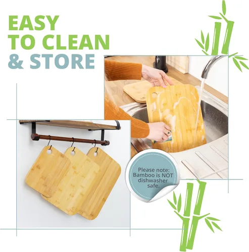 Vista 7 de Oliver's Kitchen ® Juego de 3 tablas de cortar de madera, diferentes tamaños para cada ocasión, bellamente diseñadas, duraderas y resistentes al