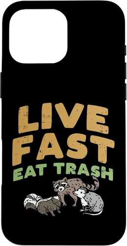 Vista 19 de iPhone 16 Fast Live Eat Trash Raccoon Opossum Skunk Street Cats Gift Case