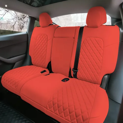 Vista 26 de FH Group Fundas de asiento de automóvil de ajuste personalizado hechas específicamente para Tesla Model Y Ultraflex 2020-2025, fundas de asiento
