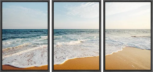 Vista 69 de Ashbrook Set de Arte de Pared en Lienzo Enmarcado, Naturaleza, Horizonte de Playa Nebulosa, Ilustraciones de Área Silvestre, Bellas Artes, Paisaje