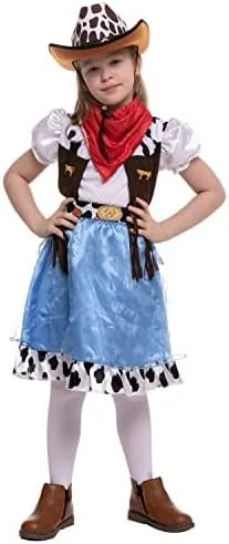 Vista 5 de Spooktacular Creations Blue Cowgirl Costume, Cute Cowgirl Outfits for Girls Halloween Theme Party and Role Play