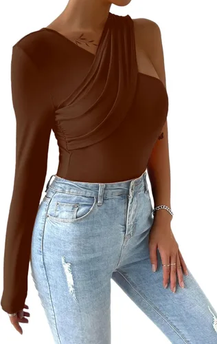 Vista 4 de Hilinker Body de un hombro para mujer con corte cruzado