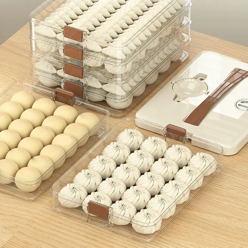 Vista 2 de Caja de almacenamiento de bolas de masa hervida de gran capacidad, de plástico transparente, hermético, recipiente de alimentos, suministros