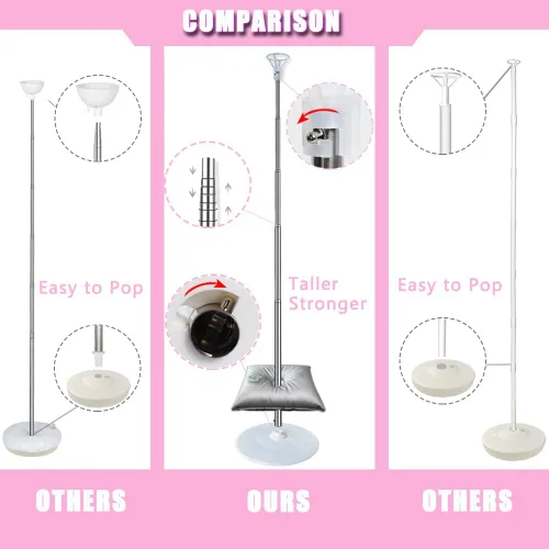 Vista 2 de DECOJOY Juego de 2 soportes de columna para globos, soportes ajustables de arco de globos de 7 pies con bases para piso, kit de montaje de pilar