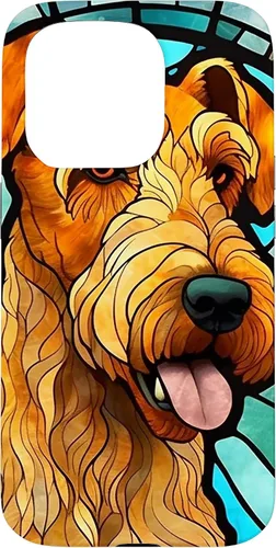 Vista 14 de Airedale Terrier Dog Stained Glass Case for iPhone 17