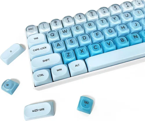 Vista 28 de Fogruaden Juego de teclas PBT, teclas personalizadas de perfil cereza para teclas de teclado mecánico (9009)
