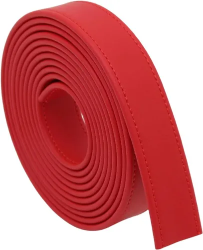 Vista 14 de lalatia Correas de cuero sintético cosidas para manualidades, tiras de cuero con costuras de 1/2 pulgada de ancho, 2 yardas de largo, color negro