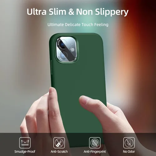 Vista 5 de Funda de silicona para iPhone 11 con protector de pantalla, funda de silicona para iPhone 11 i Phone 11 funda para, delgada funda protectora