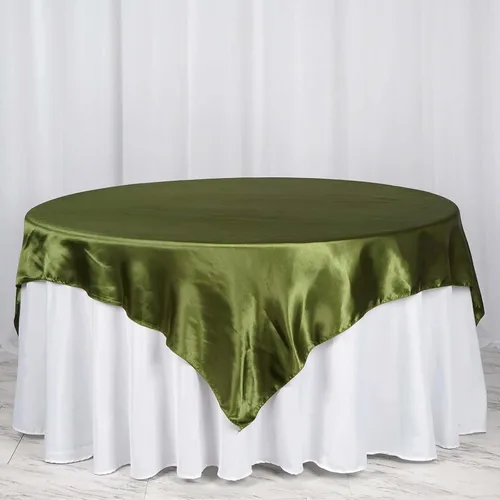 Vista 10 de Efavormart Paquete de 5 Sobremanteles Cuadrados de Satén de 60" para Decoraciones de Mesa de Bodas, Catering y Fiestas, Cubierta de Mantel Negro