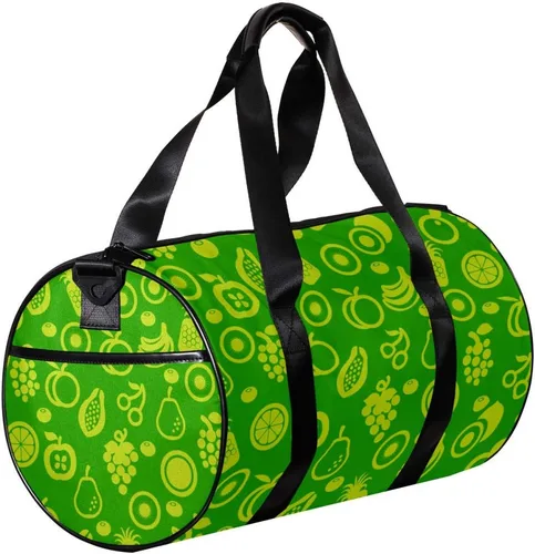 Vista 3 de Sports Bag for Men and Women Gym Fitness and Travel Overnight Package Barrel Duffel Bag Healthy Fruit