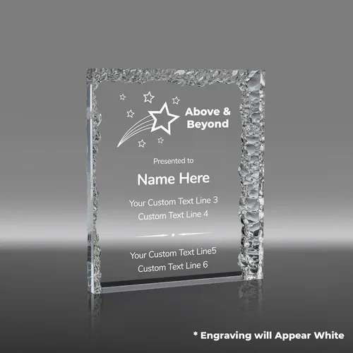 Vista 3 de Trofeo grabado personalizado Premios acrílicos personalizados con grabado Estrella brillante Más allá Marcar la diferencia Jubilación