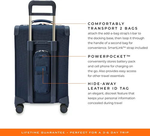 Vista 7 de Briggs & Riley Spinner, Azul Marino, 22-inch Baseline Essential Carry-On, Briggs & Riley Spinners de línea base