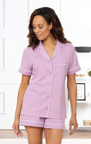 Vista 5 de PajamaGram Pijamas para mujer - Conjunto de pijama corto para mujer, 100% algodón