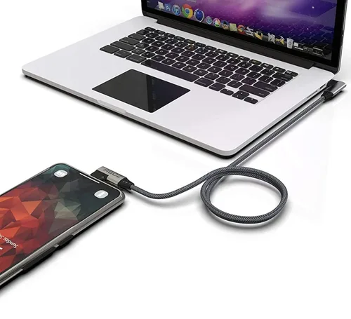 Vista 3 de AGOZ Cable USB 3.0 de 5 amperios tipo USB-C a USB-C en ángulo recto, cable de 90 grados, cargador rápido para Samsung Galaxy S25 S24 S23 S22 S21 A14