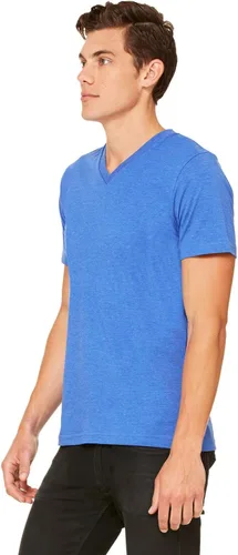Vista 4 de Bella Canvas Camiseta de hombre SS con cuello en V, Verde (Heather Green)
