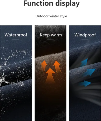 Vista 4 de Chaqueta de esquí impermeable y resistente al viento para hombre, abrigo de invierno con múltiples bolsillos, adecuada para el exterior