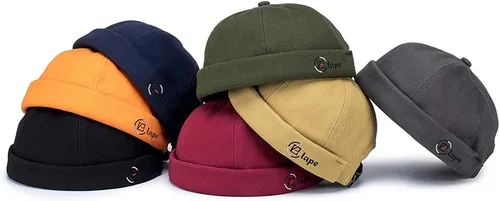 Vista 7 de Croogo Gorra sin alas, diseño único de Docker para reloj, con puño enrollado, gorra ajustable para el propietario, marinero, sin ala