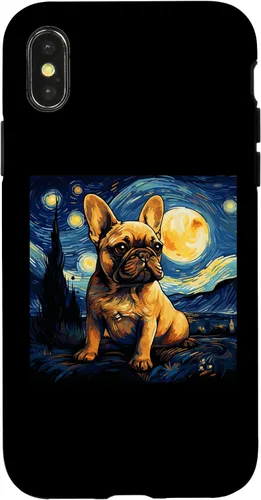 Vista 5 de Funda para iPhone 14 Pro Max Van Gogh Dog Bulldog francés