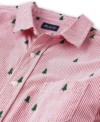 Vista 2 de The Children's Place Camisa de manga larga con botones para hombre