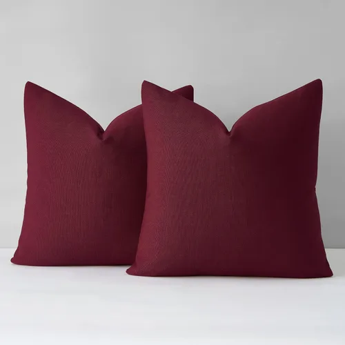 Vista 14 de Mixhug Juego de 2 fundas de almohada decorativas de lino para sofá y cama, cojín lumbar, color marrón claro, 12 x 20 pulgadas