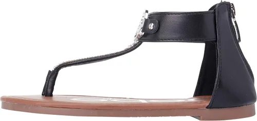 Vista 3 de bebe Sandalias para niñas Sandalias de vestir con tanga con diamantes de imitación, puntera abierta, zapatos de Pascua y verano para niñas pequeñas