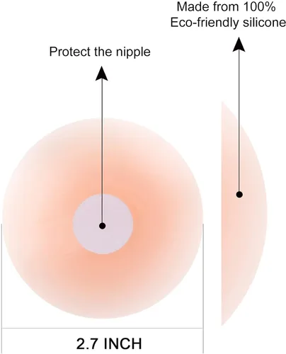 Vista 4 de FJYQOP Silicone Nipple Covers - 5 Pairs Womens Reusable Adhesive Invisible Pasties Nippleless Covers Round