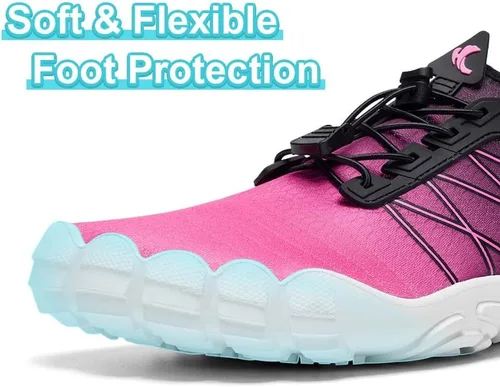 Vista 6 de HIITAVE Zapatos de agua antideslizantes, zapatos acuáticos descalzos, de secado rápido, ligeros con playa, río, piscina, para hombres y mujeres