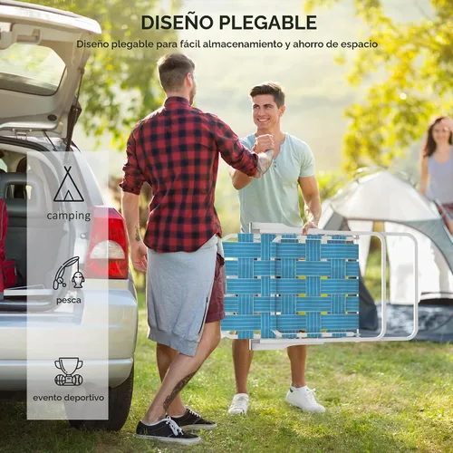 Vista 5 de Outsunny Juego de 2 sillas plegables para patio, sillas clásicas