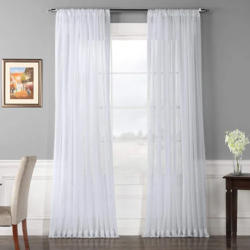 Vista 8 de Half Price Drapes SHCH-VOL5-SLDW-84, cortina de gasa y poliéster transparente, ancho doble