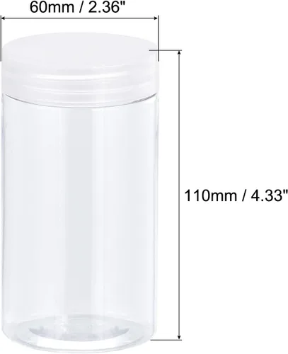 Vista 2 de uxcell Tarros redondos de plástico con tapa superior de rosca transparente, 8 onzas/8.5 fl oz, recipientes vacíos transparentes de boca ancha