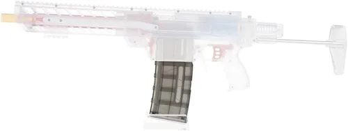 Vista 4 de WORKER Revista táctica estilo Magpul de 12 dardos para Nerf N-Strike Elite y Nerf Modify Toy (negro transparente)