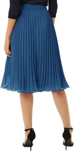 Vista 161 de GRACE KARIN - Falda plisada de gasa para mujer, con cintura alta y elástica, vuelo, corte acampanado y longitud por debajo de la rodilla