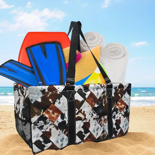 Vista 382 de NGIL Bolsa de comestibles reutilizable extra grande plegable de gran tamaño para comestibles, almacenamiento, picnic, playa, Estampado