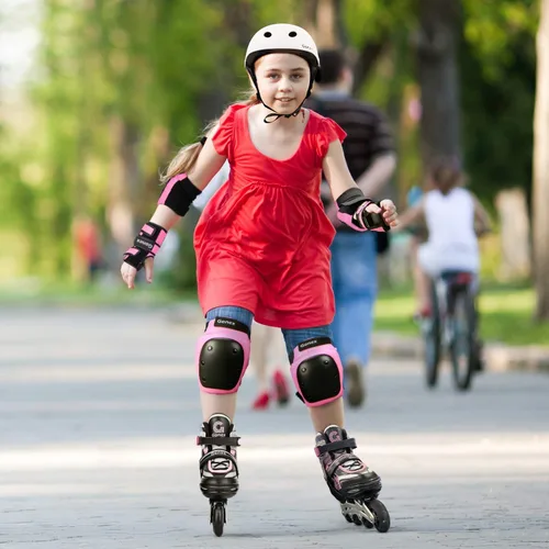 Vista 8 de Gonex Patines en línea para niñas y niños, patines ajustables para exteriores, patines en línea para niños, adolescentes y mujeres con ruedas