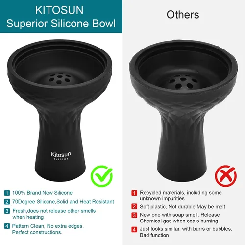 Vista 6 de Cuenco para cachimba – Cuenco de silicona para shisha, perfecto para trabajar como accesorios de fumar, kit de cachimba duradero para shisha