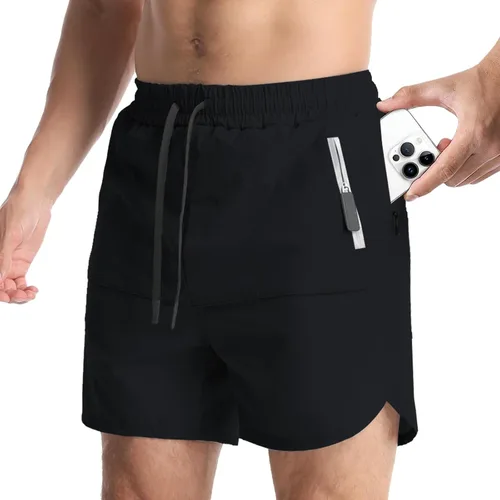 Vista 2 de Suwangi Pantalones cortos deportivos para hombre, de secado rápido, pantalones cortos de entrenamiento para hombre, ligeros, deportivos
