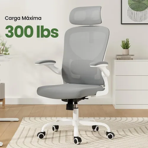 Vista 7 de Soohow Silla de oficina, ergonómica de malla de oficina con soporte de respaldo ajustable, cómoda silla giratoria de computadora con reposacabezas