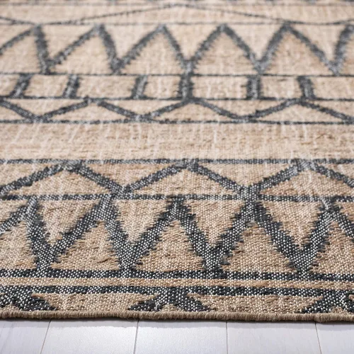 Vista 3 de SAFAVIEH Kilim Collection - Alfombra decorativa, 2 x 3 pies, natural y carbón, yute de tejido plano hecho a mano, ideal para zonas de alto tráfico