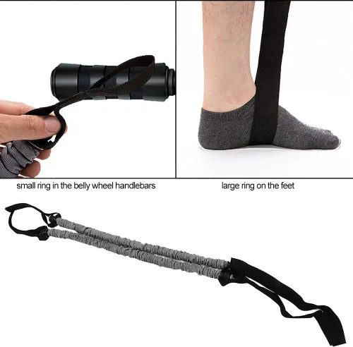 Vista 7 de 2 bandas elásticas de ejercicio para rueda abdominal de 19.7 pulgadas, cuerdas de rodillo abdominal, cuerdas de resistencia al ejercicio, correas
