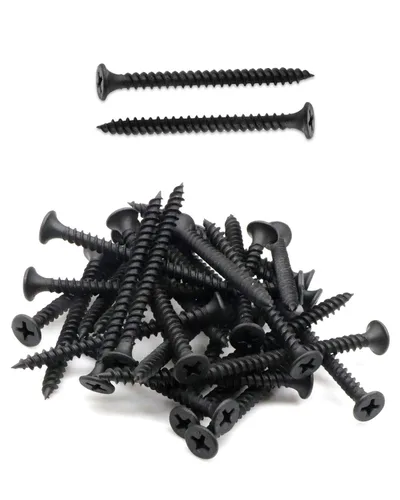 Vista 16 de 50 tornillos Phillips de cabeza plana #7 x 1-3/4 pulgadas para paneles de yeso, rosca fina, tornillo de madera de punta afilada, acero al carbono