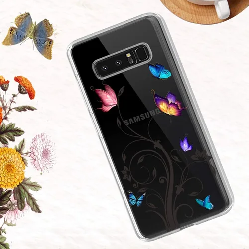 Vista 6 de Funda de teléfono para Galaxy Note 8, Samsung Note 8 para niñas y mujeres, TPU suave y transparente, a prueba de golpes, funda protectora