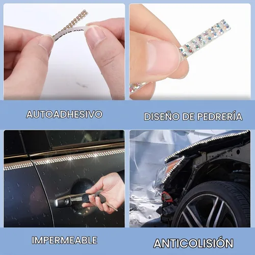 Vista 4 de Kingdder Moldura Brillante para Auto de 16.4 Pies Autoadhesiva con Cristales de Strass Brillantes Accesorios de Interior y Exterior de Auto