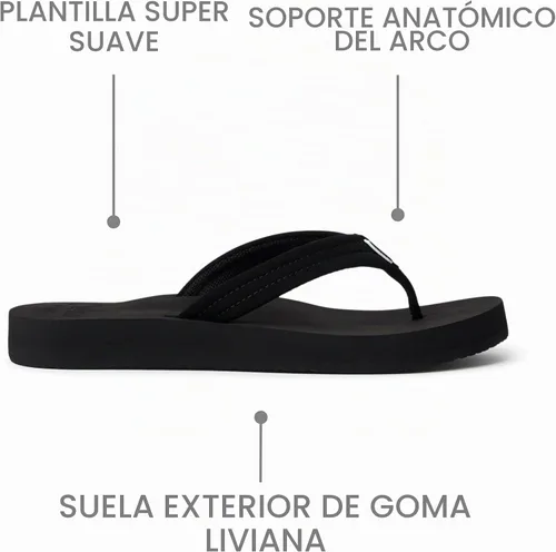 Vista 5 de Reef Brisa - Sandalia acolchonada para mujer. Negro/Negro