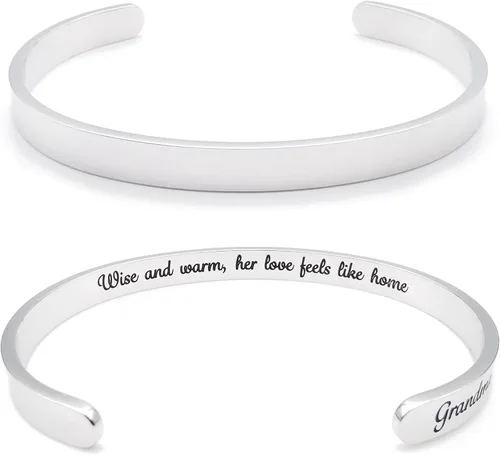 Vista 245 de Pulseras inspiradoras para mujer, joyería de acero inoxidable, con refranes, pulsera motivacional con mensaje oculto, pulseras grabadas para mejor
