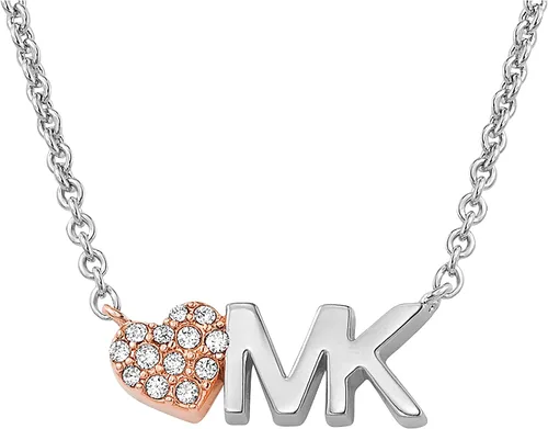 Vista 5 de Michael Kors Collar con colgante de corazón de cristal de acero inoxidable y pavé para mujer