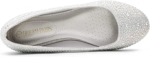 Vista 3 de DREAM PAIRS Sole-Shine - Zapatos planos de ballet con diamantes de imitación para mujer