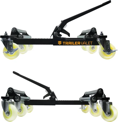 Vista 2 de Trailer Valet TVWDX Heavy Duty 6 ruedas Dolly - Paquete de 2 ruedas de 2,000 libras de capacidad por plataforma, marco de acero resistente, ruedas