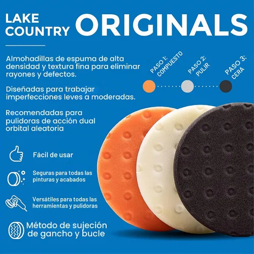 Vista 2 de Kit de almohadillas de espuma CCS de 3.5" (Set de 3) para corte ligero, pulido y acabado. Se ajusta a placa de apoyo de 3". Multi